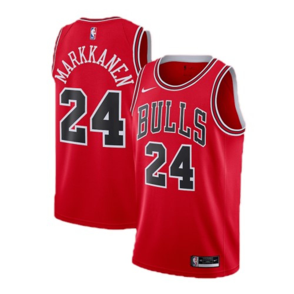 Men's Chicago Bulls Lauri Markkanen #24 Red 2021 Swingman NBA Jersey - Icon Edition-Pro Kit Vault | Brand New 26/27 Sports Jerseys